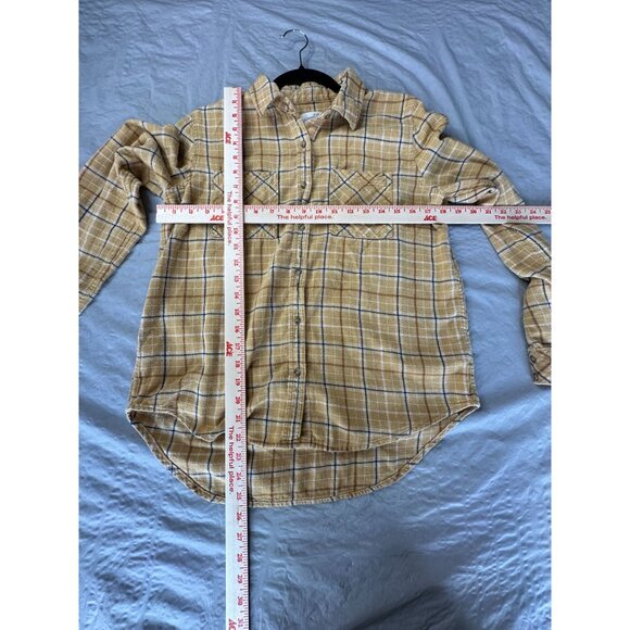 Universal Threads Womens Yellow Flannel S long sleeve‎ button up collared cotton - Picture 6 of 6